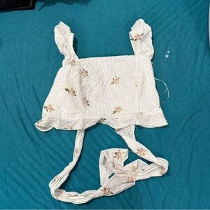 Floral White Crop Top